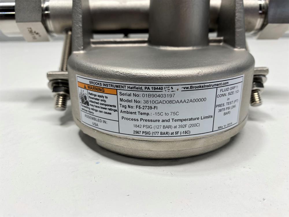 Brooks 1/2" NPT Armored Variable Area Flow Meter 3810GAD08DAAA2A00000